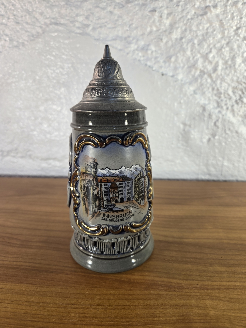 Vintage Innsbruck Das Goldene Dachl Lidded Beer Stein Germany Souvenir Mug